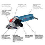 Bosch GWX10-45E 4-1/2" 10A X-Lock Grinder