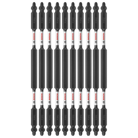 Bosch ITDEP2R26B 10-Pc Impact Tough 6" Phillips/Square #2 Double-Ended Bits