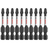 Bosch ITP2R22B 10-Pc Impact Tough 2" Phillips/Square #2 Power Bits