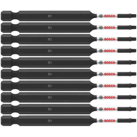 Bosch ITSQ135B 10-Pc Impact Tough 3.5" Square #1 Power Bits (Bulk Pack)