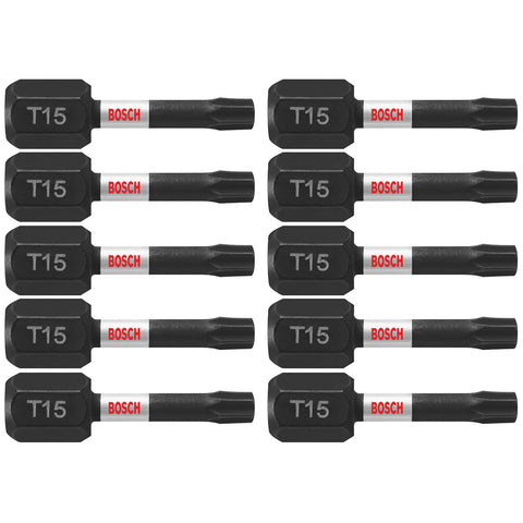 Bosch ITT151B 10 pc. Impact Tough 1 In. Torx #15 Insert Bits (Bulk Pack)