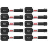 Bosch ITT201B 10 pc. Impact Tough 1 In. Torx #20 Insert Bits (Bulk Pack)